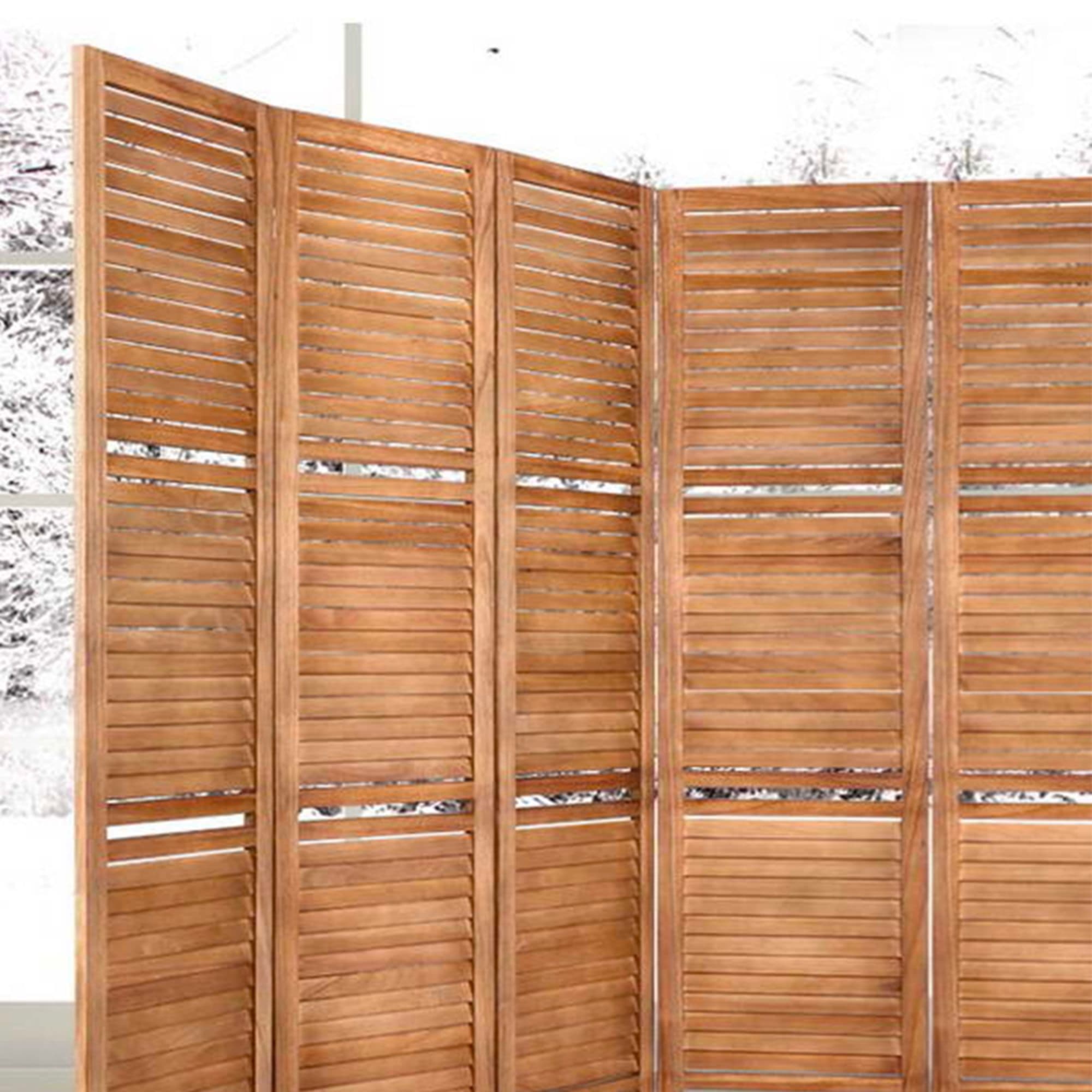 Artiss 8 Panel Wooden Room Divider with Shelf Brown Kitchen Warehouse™